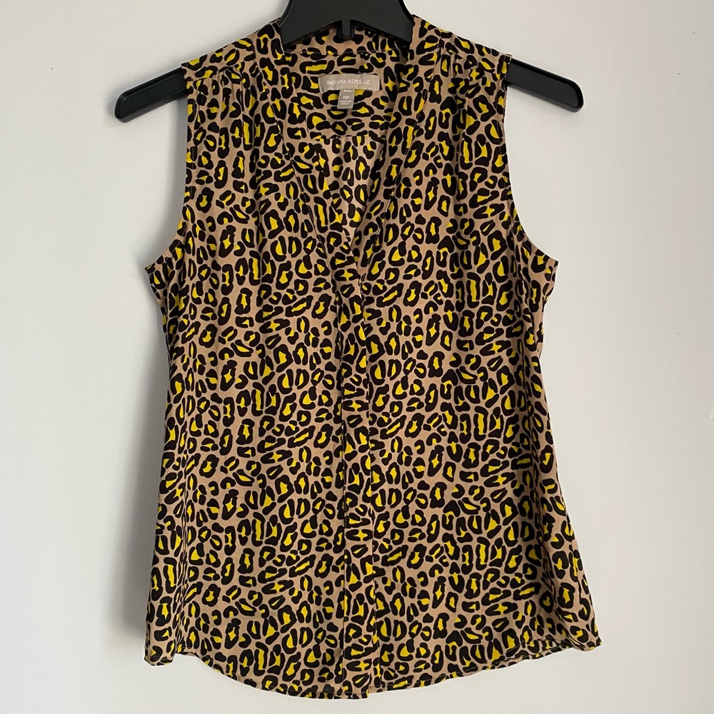 Banana Republic Animal Print Sleeveless Top Size 0P